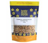 Better Food Mood Turmeric Ginger Black Pepper Loose Leaf Tea 100g | May Aid Digestion & Boost Immunity | Superfoods - No Caffeine | Rich in Antioxidants