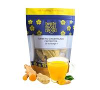 Better Food Mood Turmeric Ginger Black Pepper Tea Bags (25 Plastic Free teabags) NEW & IMPROVED | May Aid Digestion & Support Immunity | No Caffeine