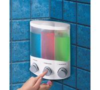 Better Living Products Aviva Trio soap/shampoo/gel dispenser, white