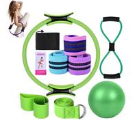 Better Me Pilates Essentials Kit for Women, 11-Piece Better Me Pilate Essential Kit, Booty Bands for Working Out Glutes Yoga Ball 25cm Figure 8 Resistance Band Yoga Bands for Stretching (Green)