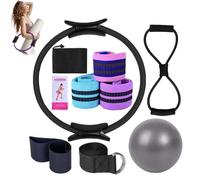 Better Me Pilates Essentials Kit for Women, 11-Piece Better Me Pilate Essential Kit, Booty Bands for Working Out Glutes Yoga Ball 25cm Figure 8 Resistance Band Yoga Bands for Stretching (Black)