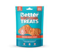 Better Natural Chicken Breast Steaks, Natural Treats for Dogs, Made with 100% Real Chicken, Low in Fat with High Protein, Grain Free & Gluten Free, 90g (Pack of 10)