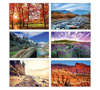Better Office Products 50-Pack All Occasion Greeting Cards Box Set, 4 x 6 inch, 50 Assorted Blank Note Cards & 50 Envelopes, 6 Nature Photography Americana Designs, Blank Inside, 50 Pack