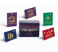 Better Office Products 50 Pack Religious Christmas Cards with Embossed Gold Foil Accents, 5" x 7", High Gloss, Gold Foil Interior Greeting, with 50 Envelopes, 50 Count Boxed Assortment
