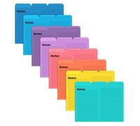 Better Office Products Lined File Folders, 24 Pack, Notes Tabbed File Folders, 1/3 Cut Tabs, 8 Vibrant Colors, Heavyweight, Letter Size Folders, 9.5" x 11.5", Left/Center/Right Set Per Color,
