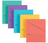 Better Office Products Lined Vertical Slash Pocket File Folders, 25 Pack, Assorted Colors, Letter Size Slash File Jacket with Notes on Front & Back, Half Pocket File Folders
