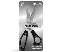 Better Office Products Professional Pinking Shears, 9 Stainless Steel Fabric Pinking Shears, by , Dressmaking Scissors, Zig Zag Cut Scissors, Serrated Blades for Decorative Patterns