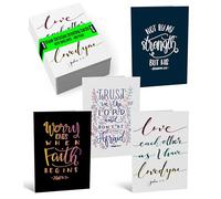 Better Office Products Religious Bible Verse Inspirational Cards, 100-Pack, 4 x 6 inch, 4 Cover Designs with Bible Quotes, Blank Inside, Encouragement Cards, with Envelopes, 100 Pack