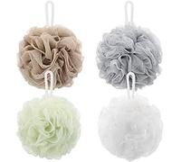 Better Options loofah Bath Sponge (Pack of 4) - Soft & Durable Shower Puffs for Deep Exfoliation - Unisex Body Scrubber, Eco-Friendly and Skin-Safe, Assorted Colours