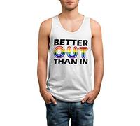 Better Out Than in Gay Pride Vest - Proud LGBT LGBTQ Tank Top for Men, Women White