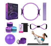 Better Pilates Kit, Pilates Essentials Kit for Women, Booty Bands for Working Out Glutes Yoga Ball 25cm Figure 8 Resistance Band Yoga Bands for Stretching (Purple)