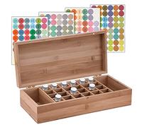 Better Quality Than Pine - 26 Slots Bamboo Essential Oil Organizer - Holds 5 10 15 ml Aromatherapy Bottles - Ideal Travel Storage Case Display Presentations Containers Box #3