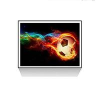 Better Selection 5D Diamond Art Needlework Mosaic DIY Diamond Stitch Kit Embroidery for Bedroom Decor Gifts- Full Drill Cool Football Fire Soccer 30 x 40 cm/11.81 x 15.75inch