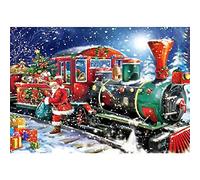 Better Selection 5D DIY Diamond Art, Christmas Train Santa Gift Diamond Art Kits for Adults Full Drill Round Diamond Gem Art Beads Painting for Kids Perfect for Home Wall Decor 11.8x15.7 inch