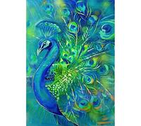 Better Selection DIY 5D Diamond Art by Number Kit, Full Drill Proud Jade Peacock Crystal Rhinestone Embroidery Cross Stitch Ornaments Canvas Wall Decor