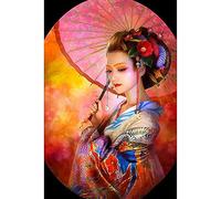 Better Selection DIY 5D Diamond Art Kit Full Drill Japanese Geisha Beautiful Girl Embroidery Cross Stitch Art Craft Home Wall Decor (Tool Included) 15.75x19.68“