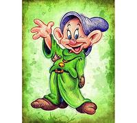Better Selection DIY 5D Diamond Art Kits for Adults, Snow White and The Seven Dwarfs Dopey in Green Suit Full Drill Diamond Embroidery Kit Home Office Wall Art Decor Paint by Numbers 11.8x15.7 inches
