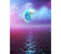 Better Selection DIY 5D Full Diamond Art Kit, Purple Moon and Sea Ocean Diamond Art Kits for Adults Paint with Diamonds Kits Diamonds Embroidery by Numbers 11.8x15.7 inches