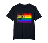 Better Straight Than Hate Rainbow Flag LGBT T-Shirt, Men's Big and Tall, Black, 2X Tall