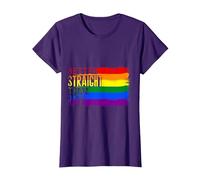 Better Straight Than Hate Rainbow Flag LGBT T-Shirt, Women, Purple, Medium