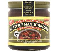 Better Than Bouillon Vegetarian No Beef Base, Made with Seasoned Vegetables, Certified Vegan, Makes 9.5 Quarts of Broth, 38 Servings, 8-Ounce Jar (Pack of 2)