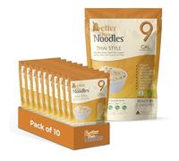 Better Than Noodles Thai Style Konjac Noodles 385g (Pack of 10) - Ready in Minutes, Low Calorie Noodle Alternative, Made with Organic Konjac Flour & Oat Fibre, Gluten-Free, Vegan, No Added Sugar