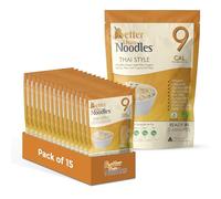 Better Than Noodles Thai Style Konjac Noodles 385g (Pack of 15) - Ready in Minutes, Low Calorie Noodle Alternative, Made with Organic Konjac Flour & Oat Fibre, Gluten-Free, Vegan, No Added Sugar
