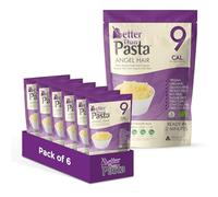 Better Than Pasta Angel Hair Konjac Pasta 385g (Pack of 6) - Zero Carb Pasta Alternative, Made with Organic Konjac Flour & Organic Oat Fibre, Low Calorie, Gluten Free, Vegan, Sugar Free Instant Meal