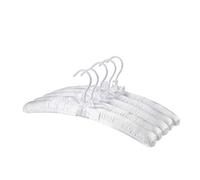 Better to U Pure White Satin Padded Sweater Hangers 5 Pack, Blouse Hanger with Thick & Soft Foam for Bridal Wedding Dress Lingerie, Smooth Silk Covered Shirt Hanger Without Shoulder Bump