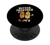 Better Together Hot Dog Sausage Mustard Retro 30s Cartoon PopSockets Adhesive PopGrip
