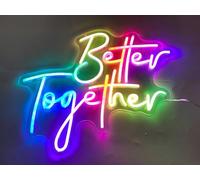 Better Together Multi Color RGB Neon Sign Powered by USB Color Changing & Scrolling Flashing Modes APP Remote Control for Home Decor Wedding Parties Gatherings