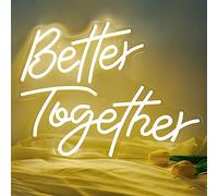 Better Together Neon Sign Warm White Led Neon Light Sign for Wall Decor Letters Neon Light for Bedroom Wedding Party Anniversary Birthday Engagement Christmas Party Decor with USB