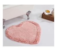 Better Trends 100% Cotton Bath Rug in Shaggy Border Collection - Ultra Soft, Plush, Absorbent, Tufted Bath Rug, Quick-Dry, Great for Bath, Shower, Bedroom - 30" Heart, Pink