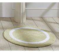 Better Trends 100% Cotton Hotel Collection Bath Mats, Sage & White - Tufted, Absorbent Reversible Mat, Machine Washable, Quick-Dry, Great for Bath, Shower, Bedroom, Dog or Door Mat, 30" Round