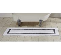 Better Trends 100% Cotton in Race Track Pattern, White & Gray, 20" x 60" Rectangle