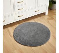 Better Trends 100% Cotton Lux Collection Bath Mats, Blue Bath Mat -Tufted, Ultra Soft, Plush & Absorbent Bath Mat Rug, in Gray Colors, Size 30" Round Bath mat