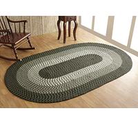 Better Trends Alpine Braid Collection - Braided Rug, Durable, Stain Resistant, Reversible Indoor Utility, 100% Polypropylene, Vibrant Color, 48" x 72" Oval, Hunter Stripe