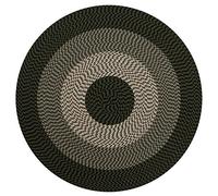 Better Trends Alpine Braid Collection - Durable, Stain Resistant, Reversible Indoor Utility Rug, 100% Polypropylene, Hunter Stripe, 72" Round