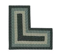 Better Trends Braided Rug - Alpine Braid Collection, Durable, Spot Clean, Reversible Indoor Utility L-Shape Rug, 100% Polypropylene, Vibrant Hunter Stripe, 24" x 68" x 68"