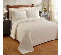 Better Trends Chenille Bedspreads Full/Double, Jullian Collection Bold Stripes Design in Ivory - Super Soft, Lightweight Bedspreads, 100% Cotton Tufted Cotton Bedspreads & Bedding