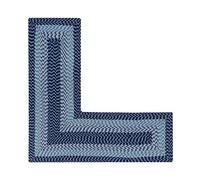 Better Trends L Shape Rug 24x68x68 L-Shape 100% Polypropylene Durable & Stain Resistant Reversible Indoor Area Utility Rug (Navy Stripe) Alpine Stripe Collection