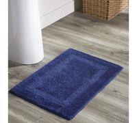 Better Trends Navy Reversible Super Soft Cotton Bathroom Rug, 17x24 Rectangle, Race Track Pattern, Machine Washable
