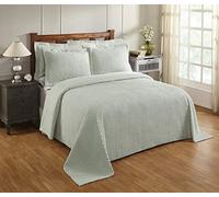 Better Trends Sage Twin Bedspread, 100% Cotton Tufted - Classic Stripe Coverlet, Soft & Cozy Bedding for All Seasons, Machine Washable - Jullian Collection