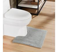 Better Trends U Shaped Toilet Rugs for Bathroom Silver Toilet Base Super Soft, Cotton Bathroom Rug Contour Water Absorbent Machine Washable for Decor (20x20 Contour) Lux Collection