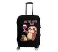 Better with Age Wine Cheese Sloth Suitcase Cover Elastic Luggage Covers Protectors Anti-Scratch Travel Essentials