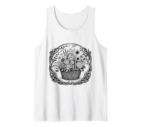Better with Plants - Flower Lover Black Ink Tattoo-Style Tank Top