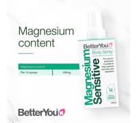 BetterYou Magnesium Sensitive Body Spray, Pure, Clean and Natural Source of Chlorides, Spray, Vegan & Palm-Oil Free, 100 ml (600 Sprays)
