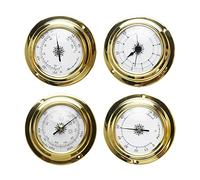 better18 4-Pack Mini Hygrometer Thermometer, Weather Station Set, Portable Marine Wall Mounted Barometer Clock Meter Thermometer Hygrometer Kit