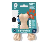 BetterBone - Dog Toy for Chewing Mini Soft Classic - Veggie Chew Bone Dog Nylon & GMO Free on Cellulose Base - Chew Toy Soft Neutral Taste - Splinter Free, Hypoallergenic & Sustainable
