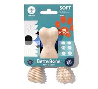BetterBone Soft Mini Classic Dog Toy for Aggressive Chewers Long Lasting Heavy Duty Natural Hard Dental Chew Bone for Small, Medium and Large Breeds